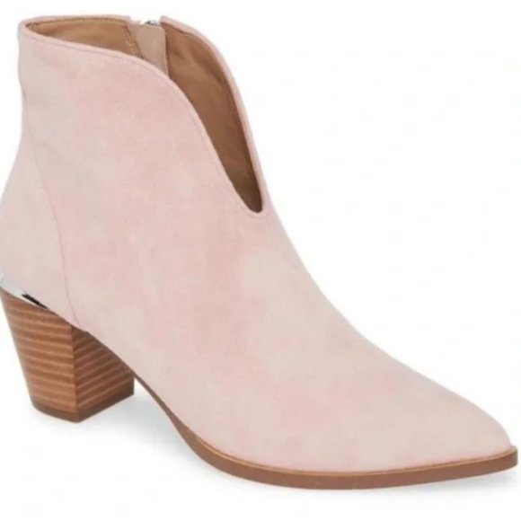 Linea Paolo Blush Pink Suede Westly Bootie - Picture 1 of 12